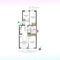 上尾ハウス1号棟 3LDKの間取図画像