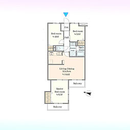 グランドムール吹上 3LDKの間取図画像