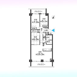 パークシティ白岡C棟 3LDKの間取図画像