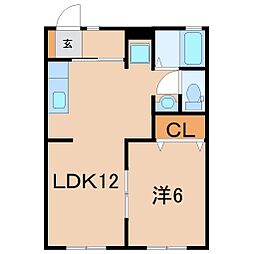 メゾングランシェ 1LDKの間取図画像