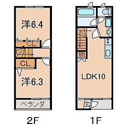 リバビューみどりの杜3 2LDKの間取図画像