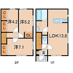 ノワール・ブラン 3LDKの間取図画像