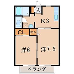 サンテミリオン 2Kの間取図画像