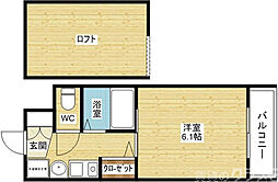 エステムコート新大阪Vソレックス 5階1Kの間取り