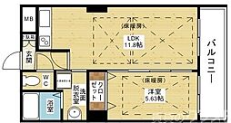 ノルデンタワー新大阪プレミアム 1LDKの間取図画像