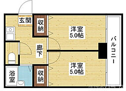 ミングル豊新セリオ 2Kの間取図画像