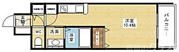 alivio 10階ワンルームの間取り