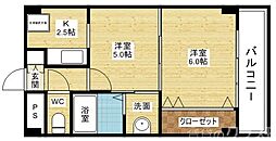 ハイツ新和 4階2Kの間取り