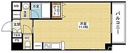 ドルチェヴィータ新大阪 ワンルームの間取図画像