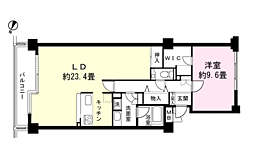 グランヴェール強羅A棟 1LDKの間取図画像