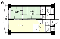 強羅マンション 2LDKの間取図画像
