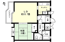 ナイスシーン強羅弐番館 1LDKの間取図画像