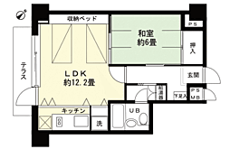 ファミールヴィラ第二仙石原 1LDKの間取図画像