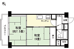 湯河原サニーハイツ ワンルームの間取図画像