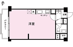 湯河原サニーハイツ ワンルームの間取図画像