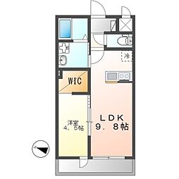 キルシュ・ブリューテA 2階1LDKの間取り