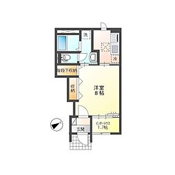 フェイジョアC 1階1Kの間取り