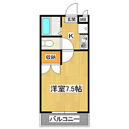 レオパレスゴールドヴィレッジ2 1Kの間取図画像