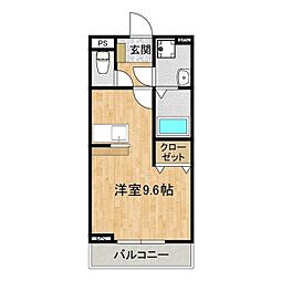 T-アドラブール ワンルームの間取図画像
