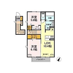 メテオーラ・コッリーナ 2LDKの間取図画像