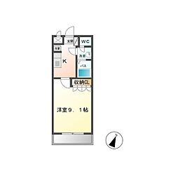 パークヒルズ2 1Kの間取図画像