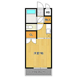 ルーブルマンション 1Kの間取図画像