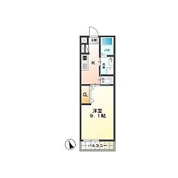 サンモール 1Kの間取図画像
