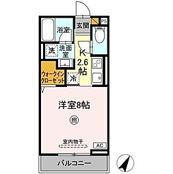 Serenvita Amakubo(セレウィータ アマクボ) 1Kの間取図画像