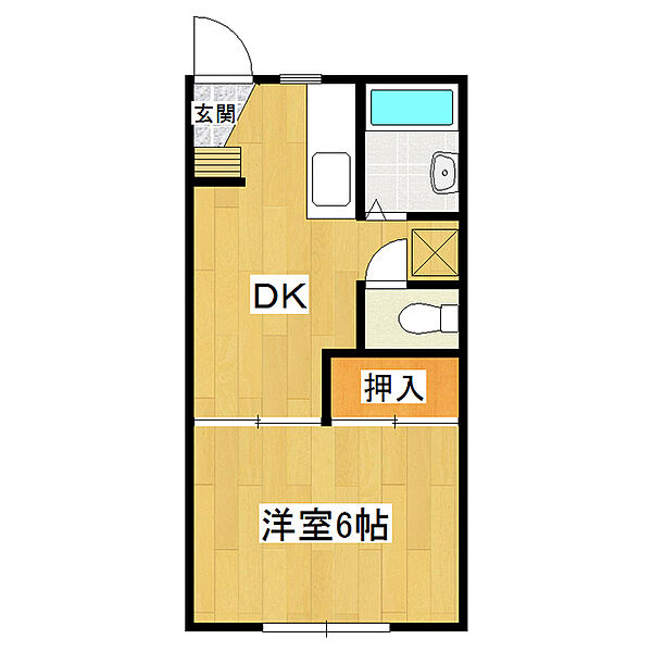 コスモ筑波A 101｜茨城県つくば市天久保2丁目(賃貸アパート1DK・1階・24.81㎡)の写真 その2