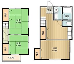 メゾン叶谷 1階2LDKの間取り