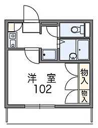 京王高尾線 狭間駅 徒歩20分の賃貸アパート 2階1Kの間取り