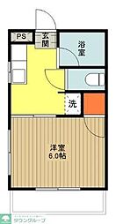 サマックス 2階1Kの間取り