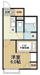 JR中央線 八王子駅 バス15分 尾崎下車 徒歩3分の賃貸アパート 1階1Kの間取り