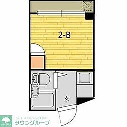 マルシンハイツ 2階1Kの間取り