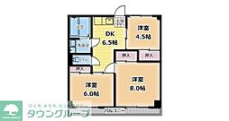 タウンハイツ 2階3DKの間取り