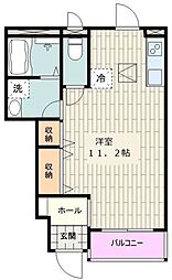 ステーション1 1階ワンルームの間取り