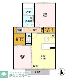 ＤＡＬＴＯＮ 1階2LDKの間取り