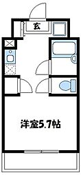 ウインドベル学生マンション 3階1Kの間取り