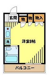 アメニティ西八王子 3階ワンルームの間取り
