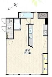 ドエル 2階ワンルームの間取り