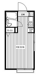 ヴィラ仁 ワンルームの間取図画像