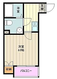 ＣＡＳＡＲ八王子 1階1Kの間取り