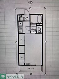FNEST千人町 2階1Kの間取り