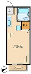 サンライズSATOH 1Kの間取図画像