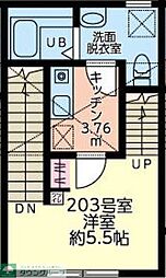 仮)シティハイツ大船町 2階1Kの間取り