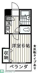 モイスペンテII 1階1Kの間取り