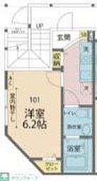 カインドネス西八王子台町 2階1Kの間取り