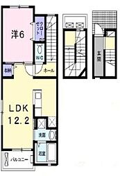 カーサ　デ　アドベ 1階1SKの間取り
