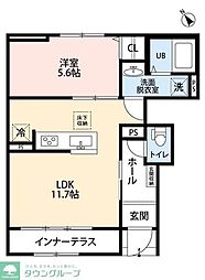 リーブルファイン相模原中央区中央 1LDKの間取図画像