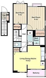 ルーチェ　デル　ソーレ 2階2LDKの間取り